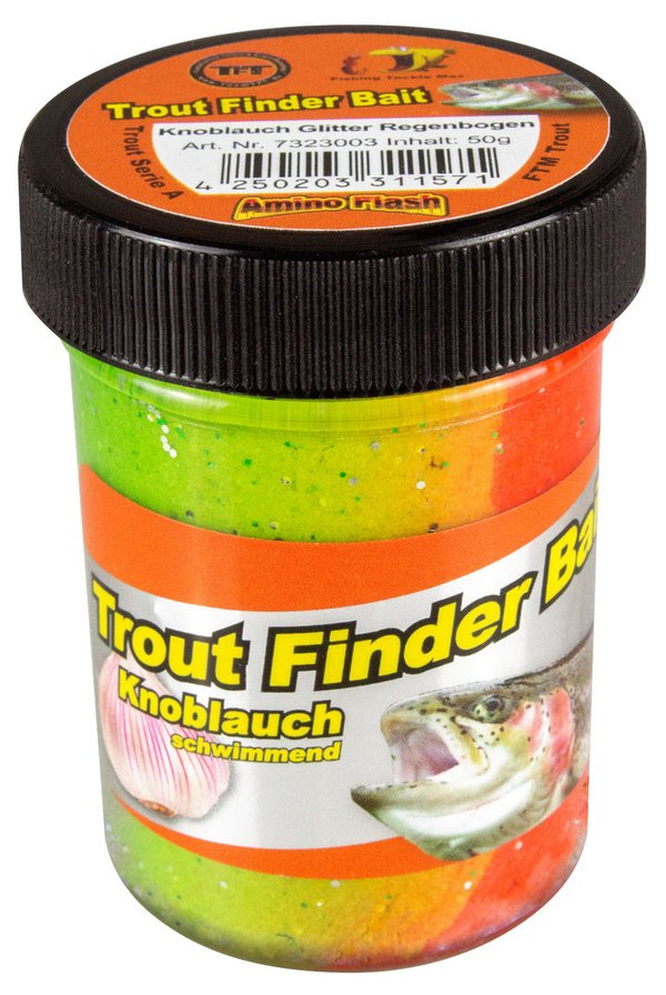 FTM Trout Finder Bait Knoblauch Glitter Regenbogen Schwimmend