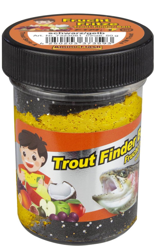 FTM Trout Finder Bait Frucht Fritze Schwarz/Gelb Schwimmend