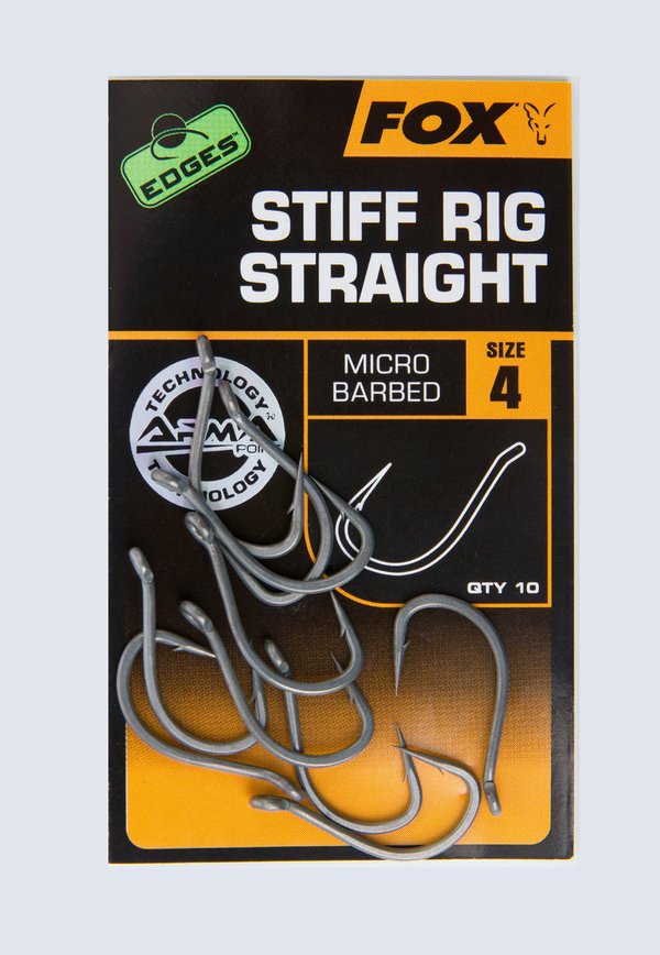 Fox Stiff Rig Straight Gr.8 Barbed 10Stk.